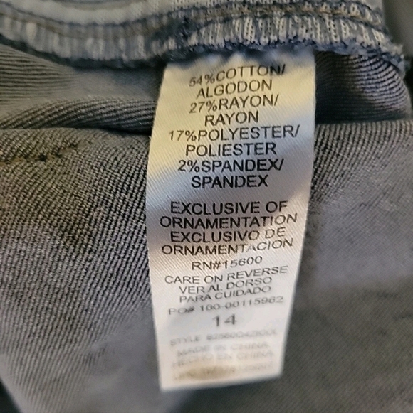 NEW Y2k Democracy Ab Solution Wide Leg Jeans Patch Pocket Stretch Medium Wash 14 - Picture 10 of 10